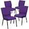 Flash Furniture 18.5"W Stacking Church Chair in Purple Fabric, 4PK 4-XU-CH-60096-PU-GG - alternate 1